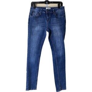 ZCO Premium Women's Super Low Rise Medium Wash Tapered Leg Skinny Jeans Size 5